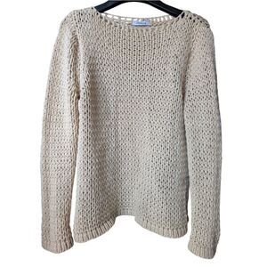 Cream wool blend wool blend tunic sweater sz M